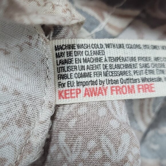 Intimately Free People Blue Tan Paisley Lightweight High Neck Mini Dress XS - Picture 12 of 12